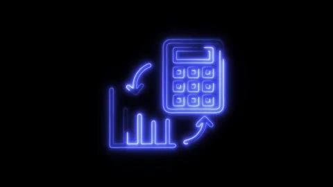 Data Analysis Outline Icon in HD Video Neon Animation  Research and Informa Video stock 304374958