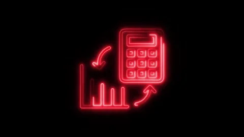 Data Analysis Outline Icon in HD Video Neon Animation  Research and Informa Stock Footage 304374963