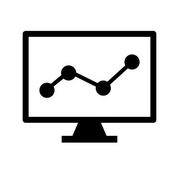 Data Analysis PC Icon. Statistics data. Vector. Illustrazione stock
