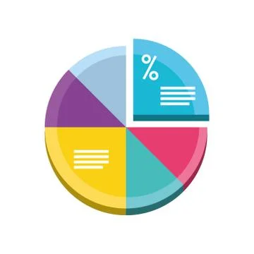 Data analysis pie chart for business reports and financial presentation detailed Stock Illustration