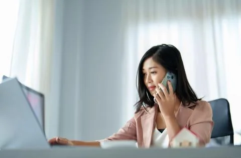 Data analysis, plan, marketing, accounting, audit, Portrait of asian business Stock Photos