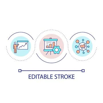 Data analysis presentation loop concept icon 스톡 일러스트