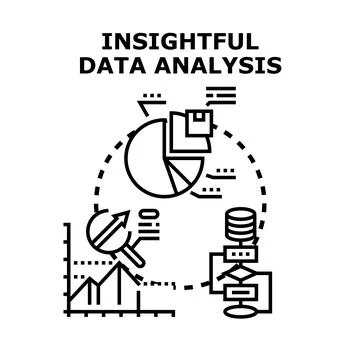 Data analysis process for business insight and growth Stock Illustration