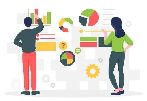 Data analysis process concept 库存插图