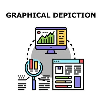 Data analysis process displaying business statistics concept Stock Illustration