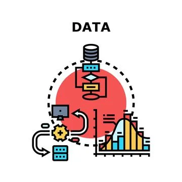 Data analysis processing and management big information Stock Illustration
