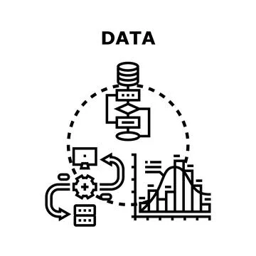 Data analysis processing and management big information Stock Illustration