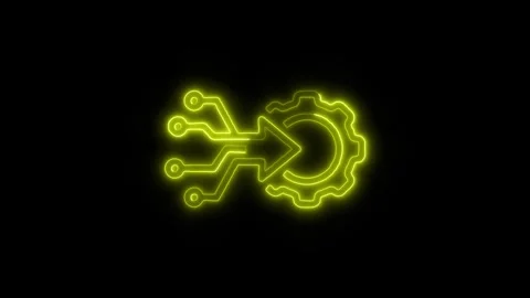 Data Analysis Processing Outline Icon in HD Video Neon Animation Stockbeeldmateriaal 304553996