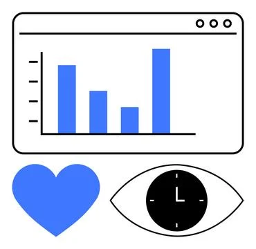 Data analysis, productivity tracking, analytics, time monitoring, performance Illustrazione stock