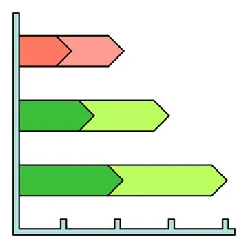 Data analysis progress bar chart visualization 스톡 일러스트