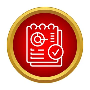 Data analysis report document with check mark icon Stock Illustration