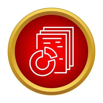 Data analysis report document icon showing charts Illustration