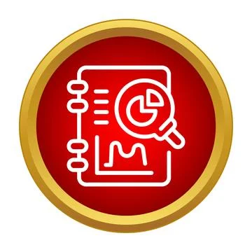 Data analysis report icon with magnifying glass Stock Illustration