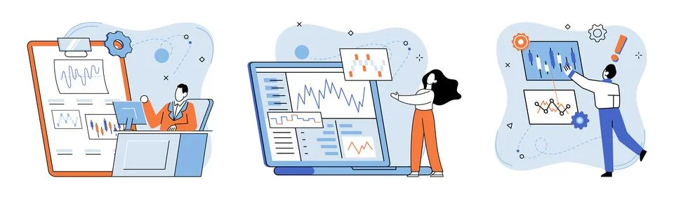 Data analysis. Research and data analysis are fundamental for generating new Illustrazione stock