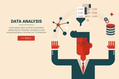 Data analysis research concept Illustrazione stock