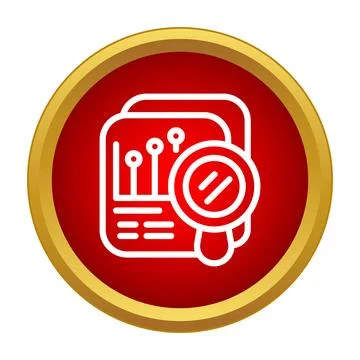 Data analysis research document with magnifying glass icon Stock-Illustration