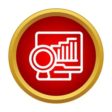 Data analysis research magnifying glass chart icon Stock Illustration