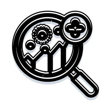 Data analysis research optimizing business insights icon Stock Illustration