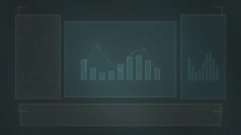 Data analysis on screen with graphical charts and data Stock Footage 339329039