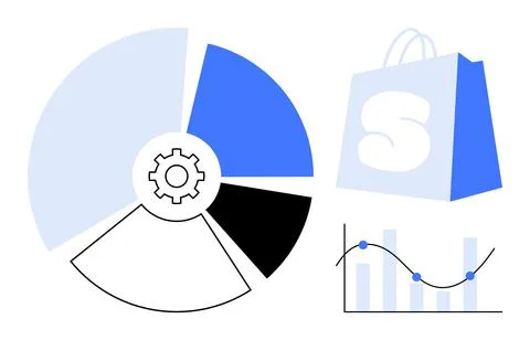 Data Analysis for Shopping Trends with Graphs and Charts 库存插图