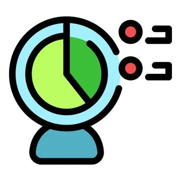 Data analysis showing market share with pie chart and data points Stock Illustration