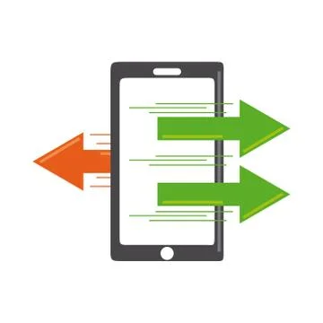 Data analysis, smartphone business transfer information flat icon Stock Illustration