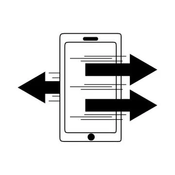 Data analysis, smartphone business transfer information line icon Stock Illustration