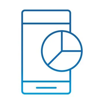 Data analysis, smartphone pie chart report digital business strategy and Stock Illustration