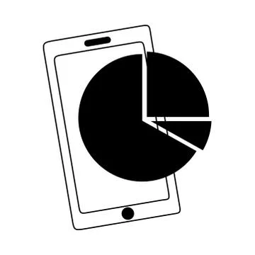 Data analysis, smartphone pie chart report digital business strategy and Stock Illustration