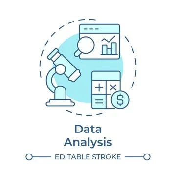 Data analysis soft blue concept icon Stock Illustration