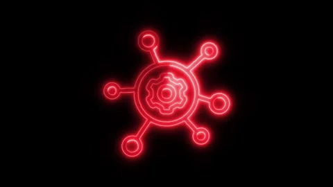 Data Analysis Software Outline Icon in HD Video Neon Animation Stock Footage 304553876