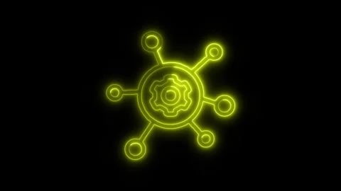 Data Analysis Software Outline Icon in HD Video Neon Animation Stock Footage 304553877