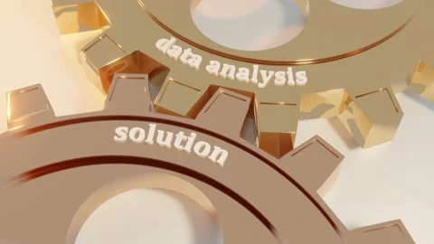 Data Analysis - Solution gearwheels 3D render concept animation. Stock Footage 171941229