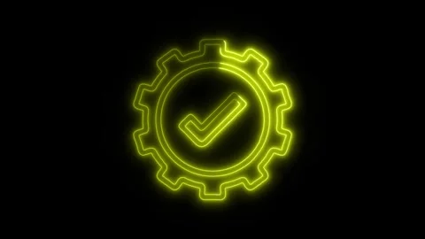 Data Analysis Solution Outline Icon in HD Video Neon Animation Stock Footage 304554025