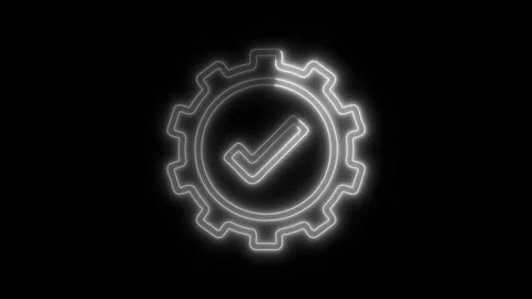 Data Analysis Solution Outline Icon in HD Video Neon Animation Stock Footage 304554030