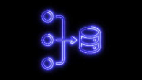 Data Analysis Source Outline Icon in HD Video Neon Animation 스톡 동영상 304554054