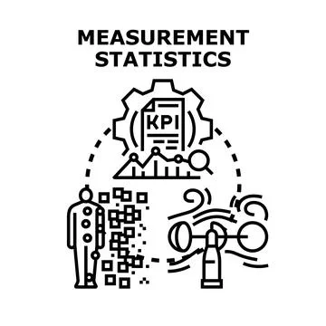 Data analysis statistics and performance measurement evaluation Stock Illustration