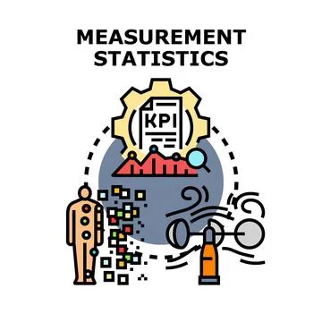 Data analysis statistics and performance measurement evaluation Stock Illustration