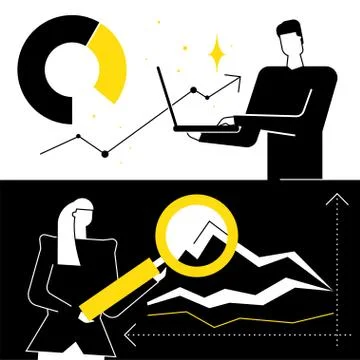 Data analysis, statistics - flat design style illustration Stock Illustration