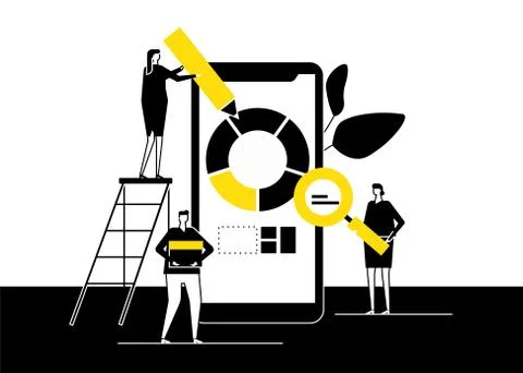 Data analysis, statistics - flat design style illustration 스톡 일러스트