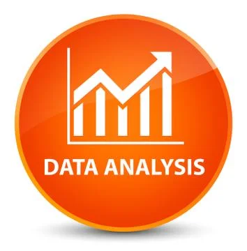 Data analysis (statistics icon) elegant orange round button Stock Illustration