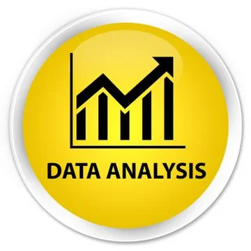 Data analysis (statistics icon) premium yellow round button Stock Illustration