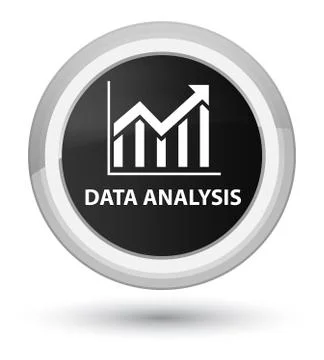 Data analysis (statistics icon) prime black round button イラスト素材