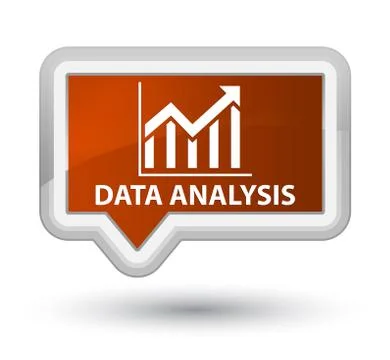 Data analysis (statistics icon) prime brown banner button Stock Illustration