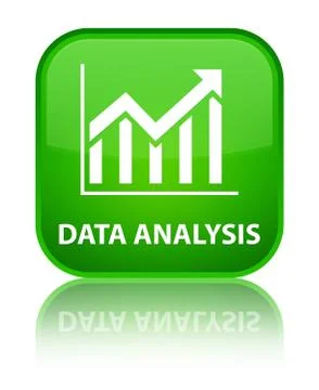 Data analysis (statistics icon) special green square button Stock Illustration