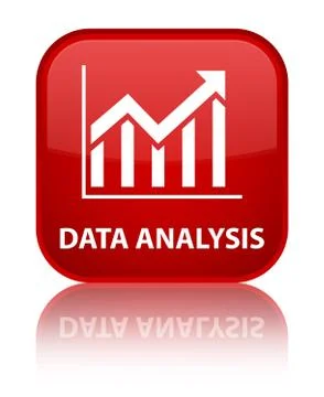 Data analysis (statistics icon) special red square button Illustrazione stock