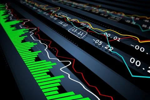 Data analysis in stock market Stock Illustration