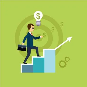 Data analysis, strategy planning and successful business Stock Illustration