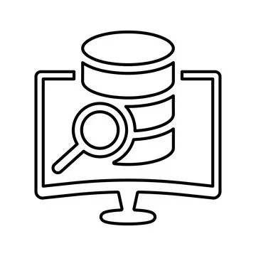 Data, analysis, summary icon. Line, outline symbol. Stock Illustration
