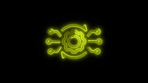 Data Analysis System Outline Icon in HD Video Neon Animation 库存影片 304553846